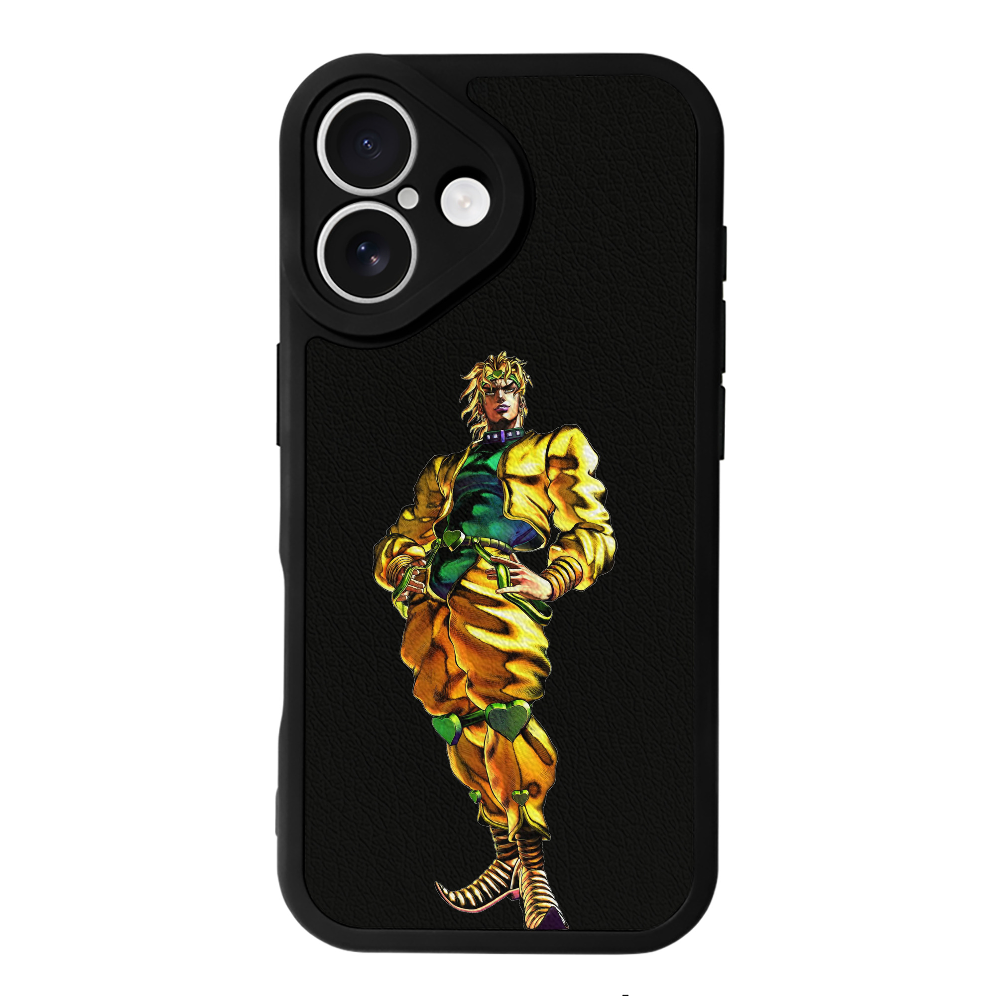 （画像用） ジョジョの奇妙な冒険 ディオ?ブランドー JoJo's Bizarre Adventure Dio Brando 【iPhone 16シリーズ対応】シリコンスマホケース（レザー調） 材質：シリコン